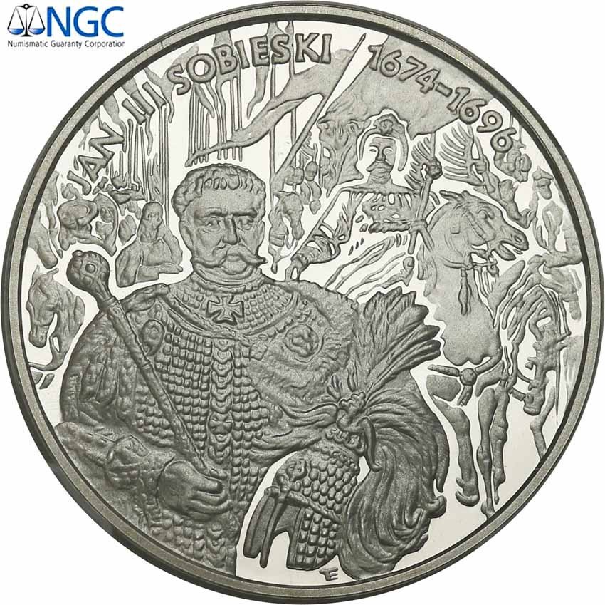 III RP. 10 złotych 2001 Jan III Sobieski popiersie NGC PF69 ULTRA CAMEO